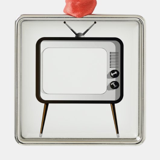 TV met leeg scherm Metalen Ornament (Voorkant)