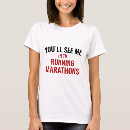 Tv met marathons t-shirt (Voorkant)