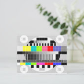 Tv-multicolor signaaltestpatroon Retro Briefkaart (Staand voorkant)