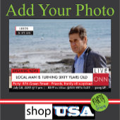 TV News Mannen Funny Birthday Magnetische Uitnodiging