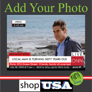 TV News Mannen Funny Birthday Magnetische Uitnodiging