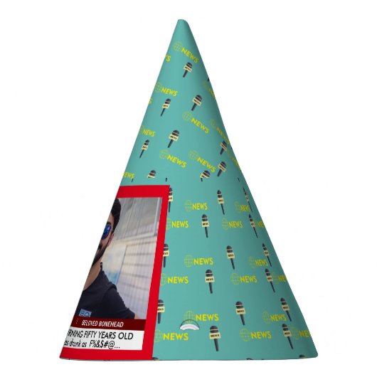 TV Nieuws Mannen Funny 50th Verjaardag 40th 60th Feesthoedjes (Rechts)