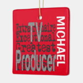 TV Producent Extraordinaire CUSTOM Keramisch Ornament (Links)