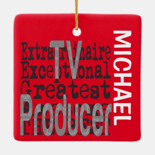 TV Producent Extraordinaire CUSTOM Keramisch Ornament (Achterkant)