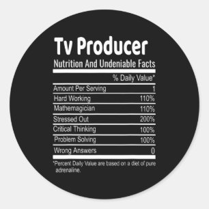 Tv-producent Voedingsfeiten Grappige Thanksgiving Ronde Sticker