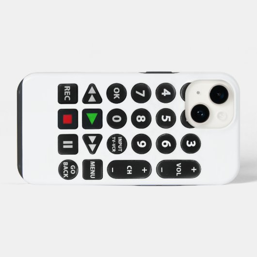 TV Remote met VCR-Button iPhone Hoesje (Achterkant horizontaal)