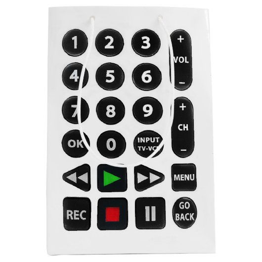 TV Remote met VCR-Button Medium Cadeauzakje (Voorkant)