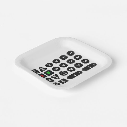 TV Remote met VCR-Button Papieren Bordje (Gebogen)