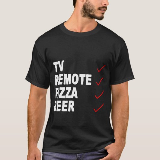 Tv Remote Pizza Beer - T-shirt (Voorkant)