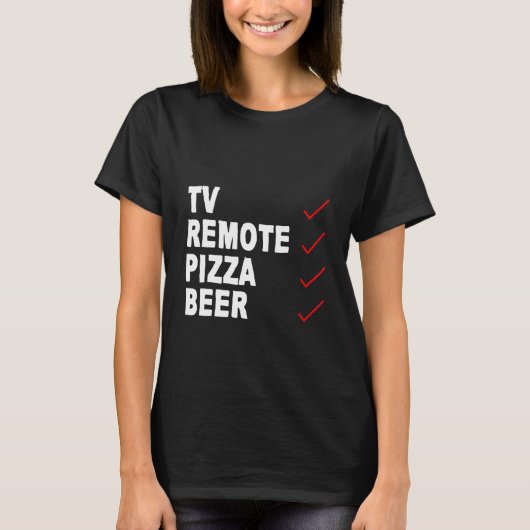 Tv Remote Pizza Beer - T-shirt (Voorkant)