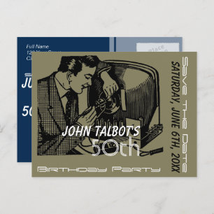  tv-reparateur 50e verjaardag Bewaar de datum Aankondigingskaart