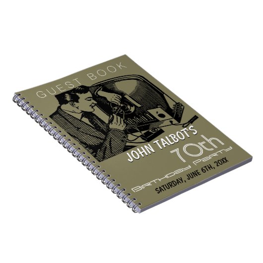  tv-reparateur 70e Birthday Party Guest Book Notitieboek (Rechterzijde)