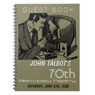  tv-reparateur 70e Birthday Party Guest Book Notitieboek