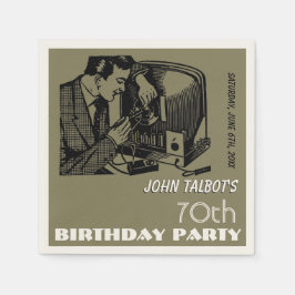  tv-reparateur 70e verjaardag P Napkin Servetten