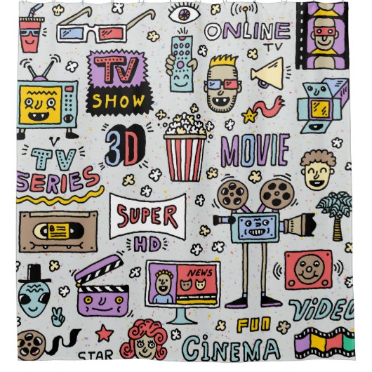 TV-serie Doodles: Funny  Set. Douchegordijn (Voorkant)