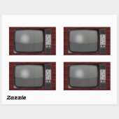 tv-set terugzetten rechthoekige sticker (Vel)