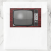  tv-set terugzetten rechthoekige sticker (Tas)