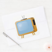 Tv-set Vierkante Sticker (Envelop)