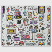 TV Shows, serie en films Funny Doodle Cadeaupapier (Vlak)