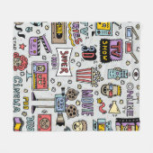 TV Shows, serie en films Funny Doodle Fleece Deken (Voorkant (Horizontaal))