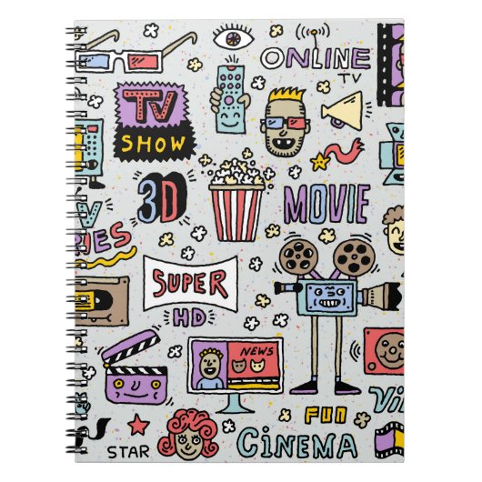 TV Shows, serie en films Funny Doodle  Notitieboek (Voorkant)