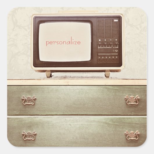  tv-ster vierkante sticker (Voorkant)
