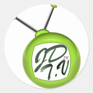 Tv-stickers voor JD's Ronde Sticker