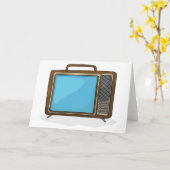 TV-televisie-Wenskaarten Retro Kaart (Gele Bloem)