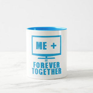 tv television tele forever together city tweekleurige koffiemok
