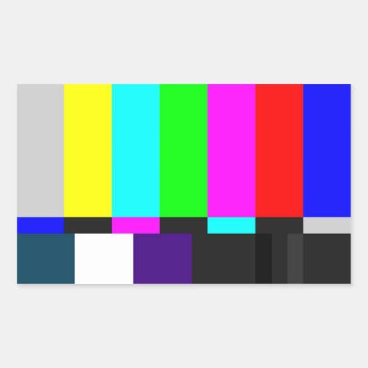 Tv-testscherm Rechthoekige Stickers (Voorkant)