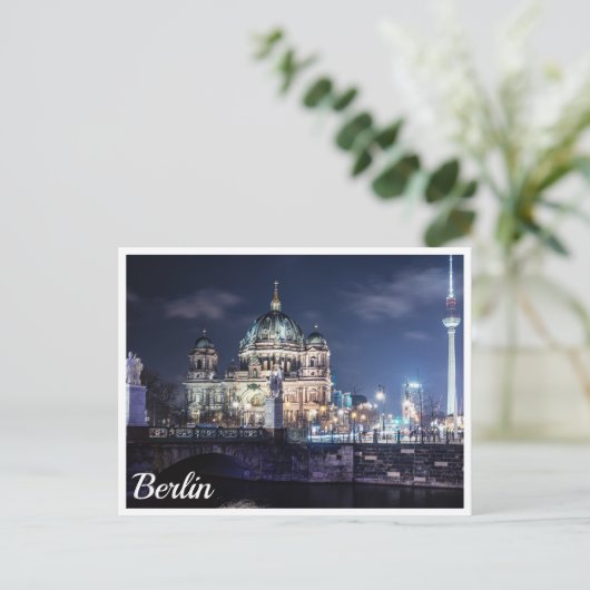 Tv-toren en kathedraal van Berlijn in Berlijn, Dui Briefkaart (Staand voorkant)