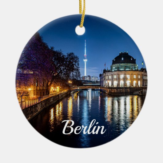 Tv-toren en museumeiland in Berlijn, Duitsland Keramisch Ornament (Voorkant)