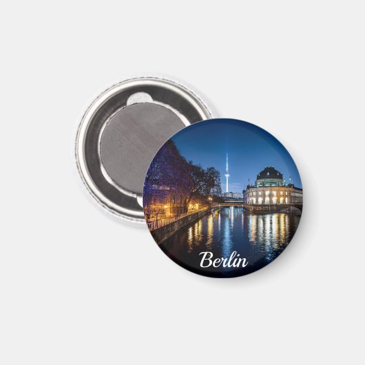 Tv-toren en museumeiland in Berlijn, Duitsland Magneet (Voorkant / Achterkant)