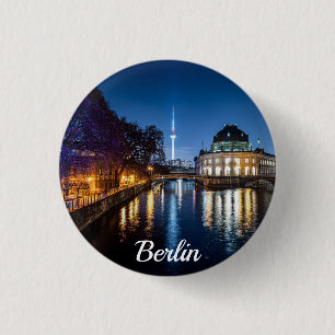 Tv-toren en museumeiland in Berlijn, Duitsland Ronde Button 3,2 Cm