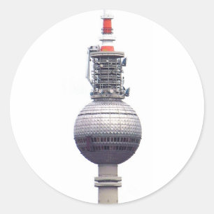Tv-toren (Fernsehturm), Berlijn, Rood (tv14) Ronde Sticker
