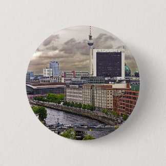 Tv Tower (Fernsehturm), Berlijn, panoramisch (tv11 Ronde Button 5,7 Cm