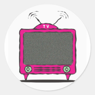 Tv/tv-pictogram Ronde Sticker