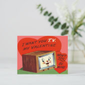  TV.V. Television Heart Valentijn Feestdagenkaart (Staand voorkant)