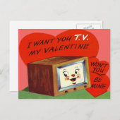  TV.V. Television Heart Valentijn Feestdagenkaart (Voorkant / Achterkant)