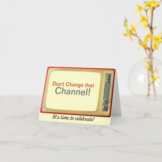  TV Verjaardag Kaart (Gele Bloem)