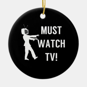 TV Verslaafde Grappige Zombie Keramisch Ornament