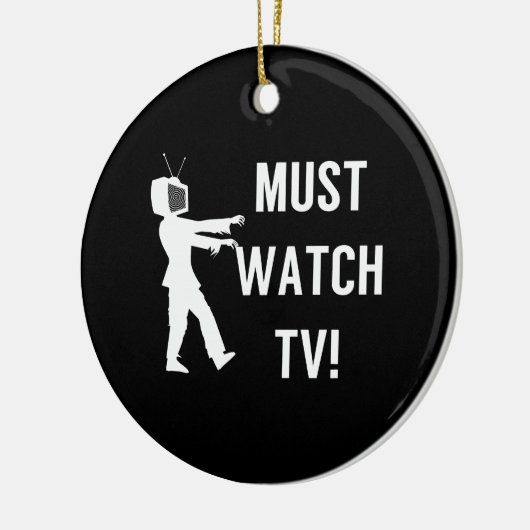 TV Verslaafde Grappige Zombie Keramisch Ornament (Links)