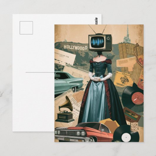  tv-vrouw briefkaart (Voorkant / Achterkant)