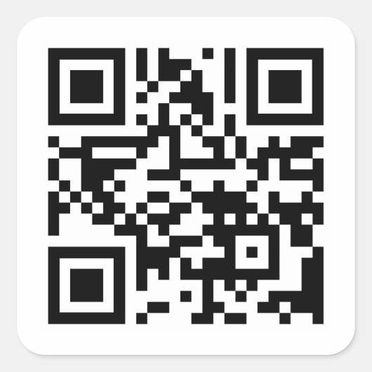 TVU QR-code naar website Vierkante Sticker (Voorkant)