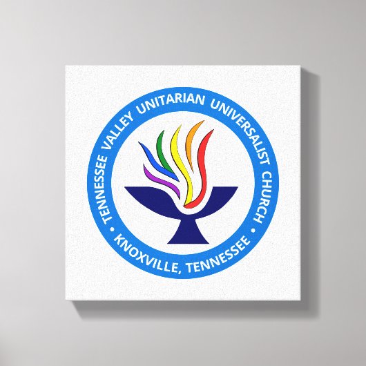 TVUUC Chalice Logo Medium Blue Circle Canvas Afdruk (Voorkant)