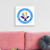 TVUUC Chalice Logo Medium Blue Circle Canvas Afdruk (Insitu (Woonkamer))