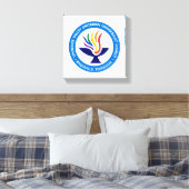 TVUUC Chalice Logo Medium Blue Circle Canvas Afdruk (Insitu (Slaapkamer))