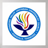 TVUUC Chalice Logo Medium Blue Circle Poster (Voorkant)