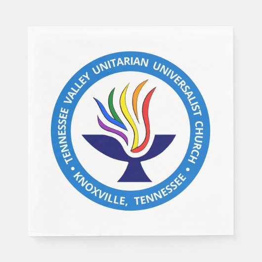 TVUUC Chalice Logo Medium Blue Circle Servet (Voorkant)