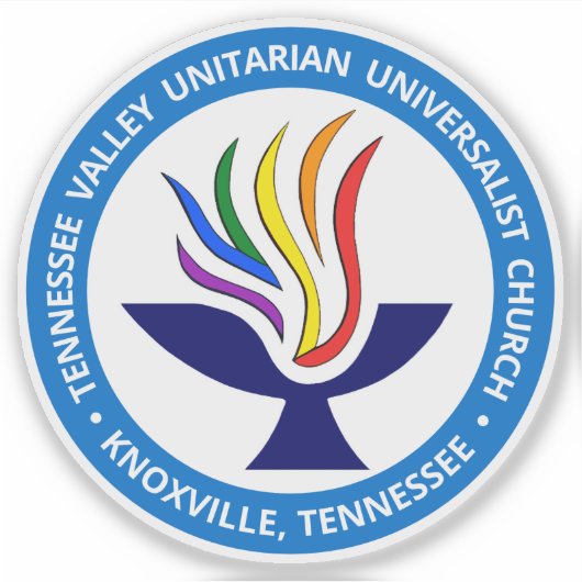 TVUUC Chalice Logo Medium Blue Circle Sticker (Voorkant)